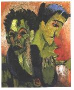Ernst Ludwig Kirchner Douple-selfportrait oil painting on canvas
